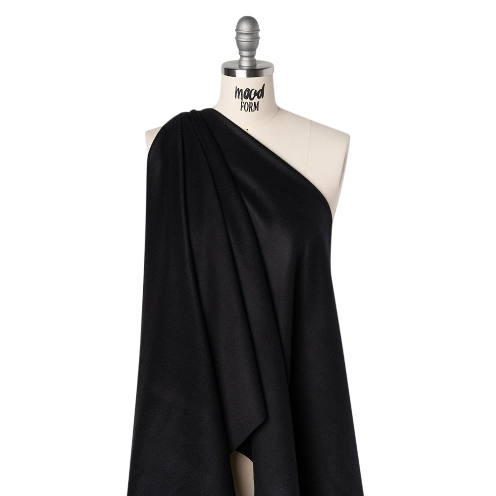 Wool and Cashmere Coating by Alexander McQueen - Black - Designer Deadstock - Joann Fabrics
