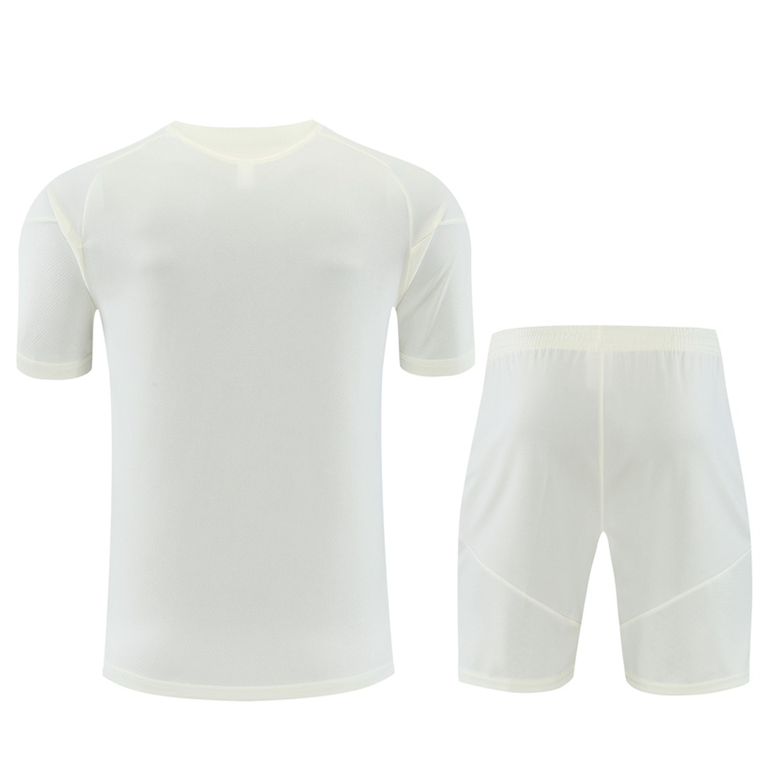 Real Madrid 26-27 Kids Short-Sleeve Training Set - Cream Top & Cream Shorts - UnitedFutballJersey