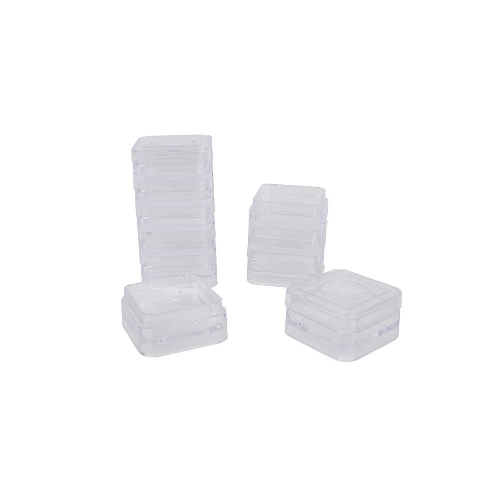 10 Square Stacker Jars with 2 Lids - 1.25