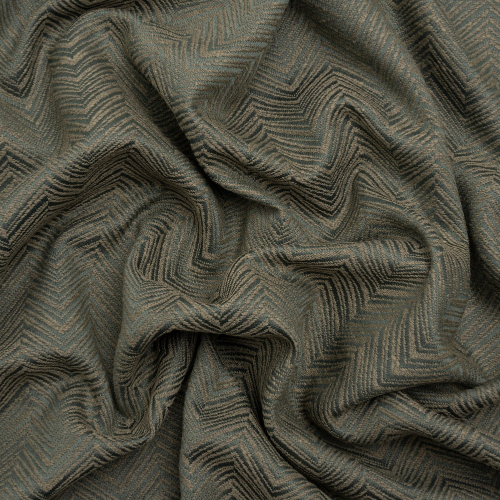 Herringbone Chevrons Recycled Polyester and Cotton Drapery Jacquard - Ocean - British Imported - Joann Fabrics