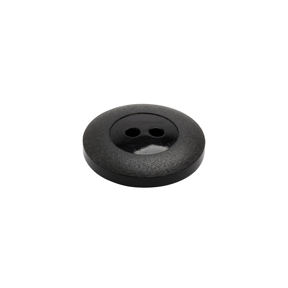 Plastic 2-Hole Button - Black Wide Matte Rim - 28L/18mm - Joann Fabrics