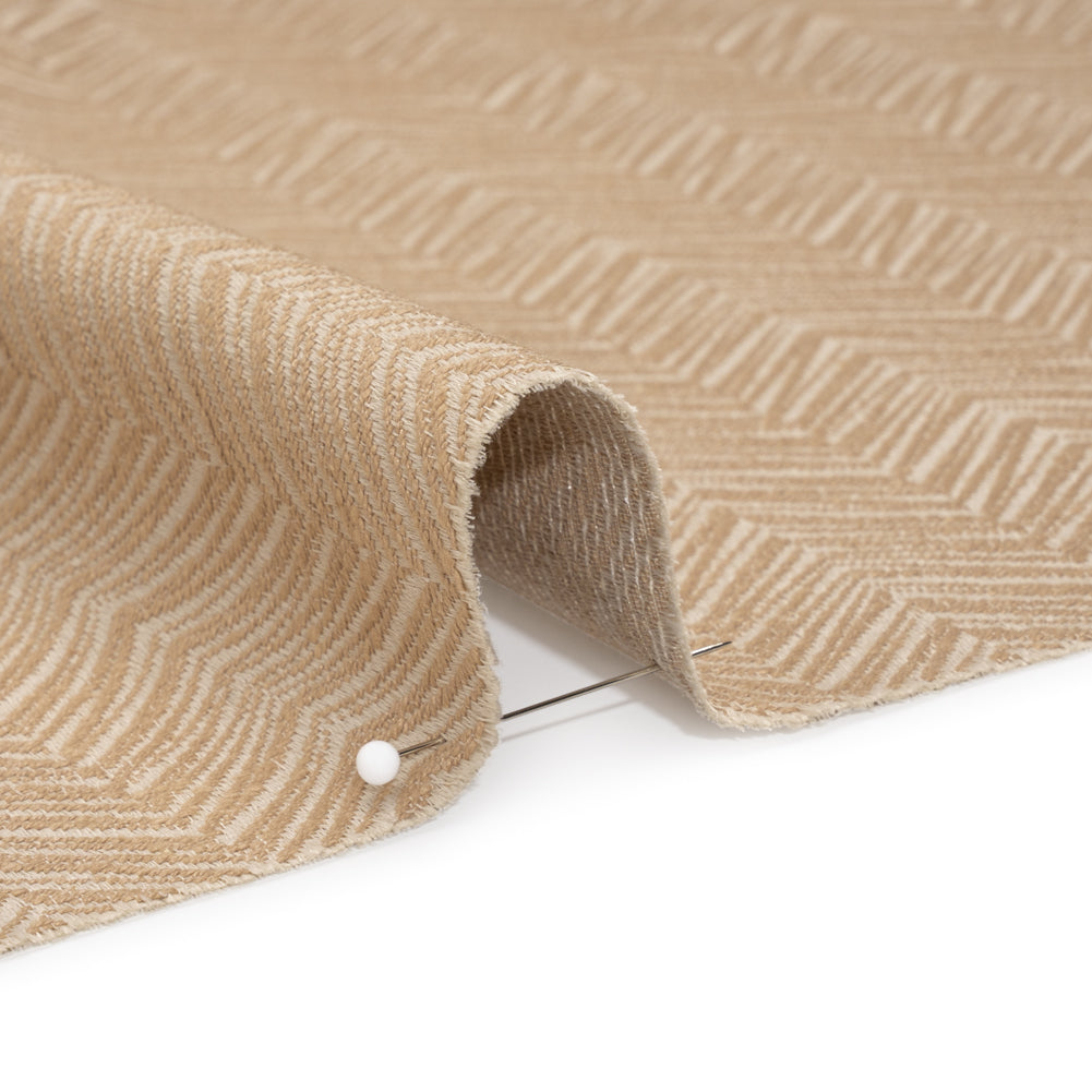 Herringbone Chevrons Recycled Polyester and Cotton Drapery Jacquard - Sepia - British Imported - Joann Fabrics