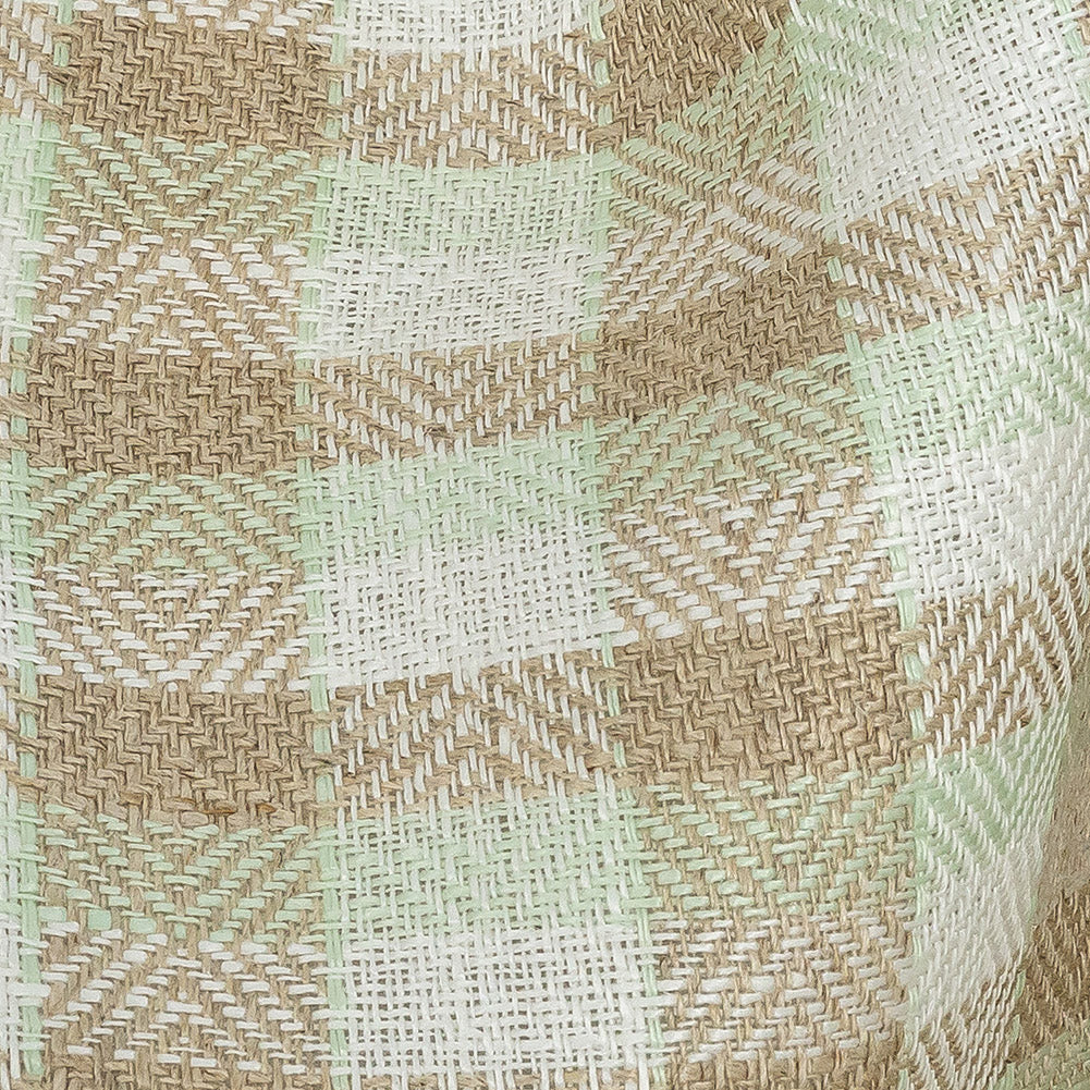 Almost Aqua and Irish Cream Plaid Linen Dobby Jacquard - Joann Fabrics