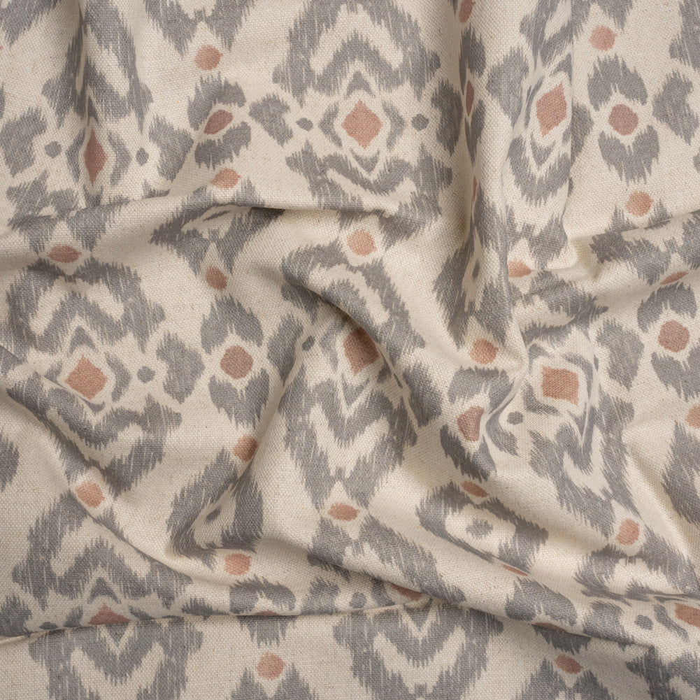 Cotton and Linen Canvas Print - Rose Ikat Geometries - British Imported - Joann Fabrics