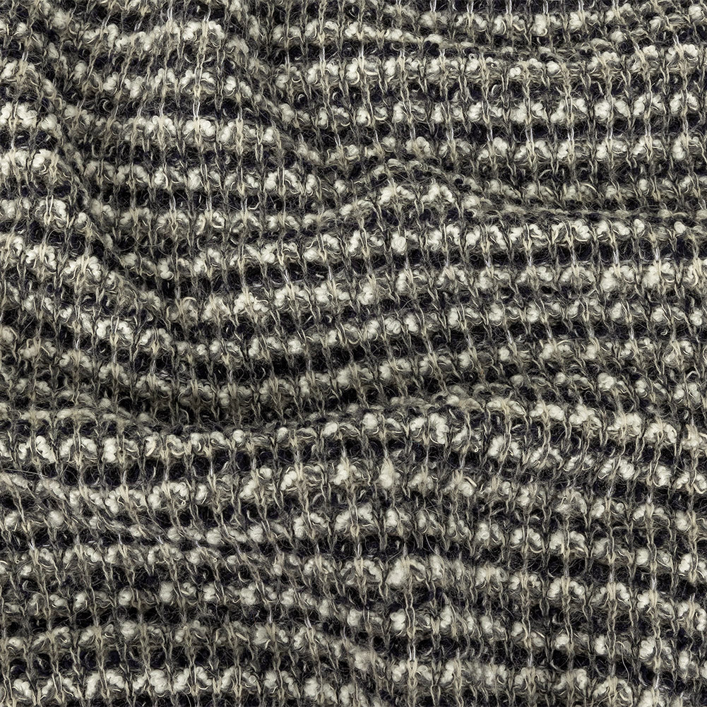 Sugar Swizzle, Gray, and Navy Textured Stripes Chunky Sweater Knit - Joann Fabrics