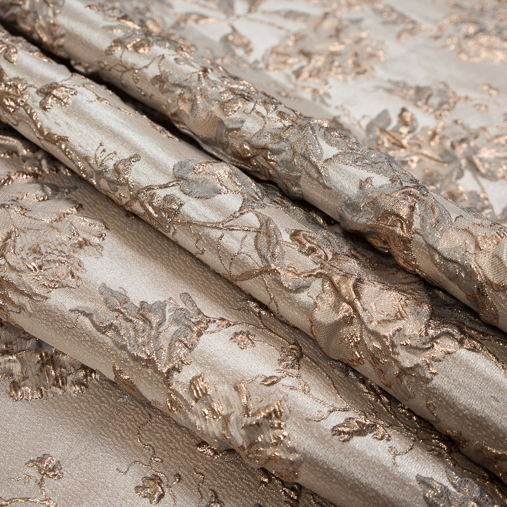 Pale Gold and Beige Luxury Floral Metallic Brocade - Joann Fabrics