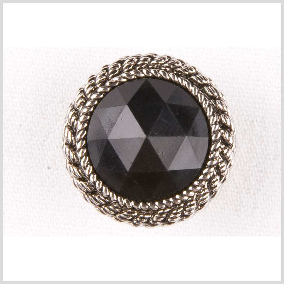 Black and Silver Plastic Button - 40L/25.5mm - Joann Fabrics