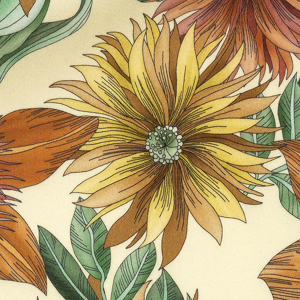 Stretch Cotton Sateen - Yellow and Orange Floral - i Fiori Print - Mood Exclusive Viso Collection - Joann Fabrics