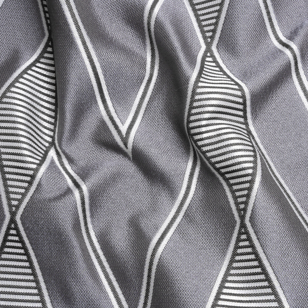 Silver, Charcoal and Gray Deco Diamonds Polyester Jacquard - Joann Fabrics
