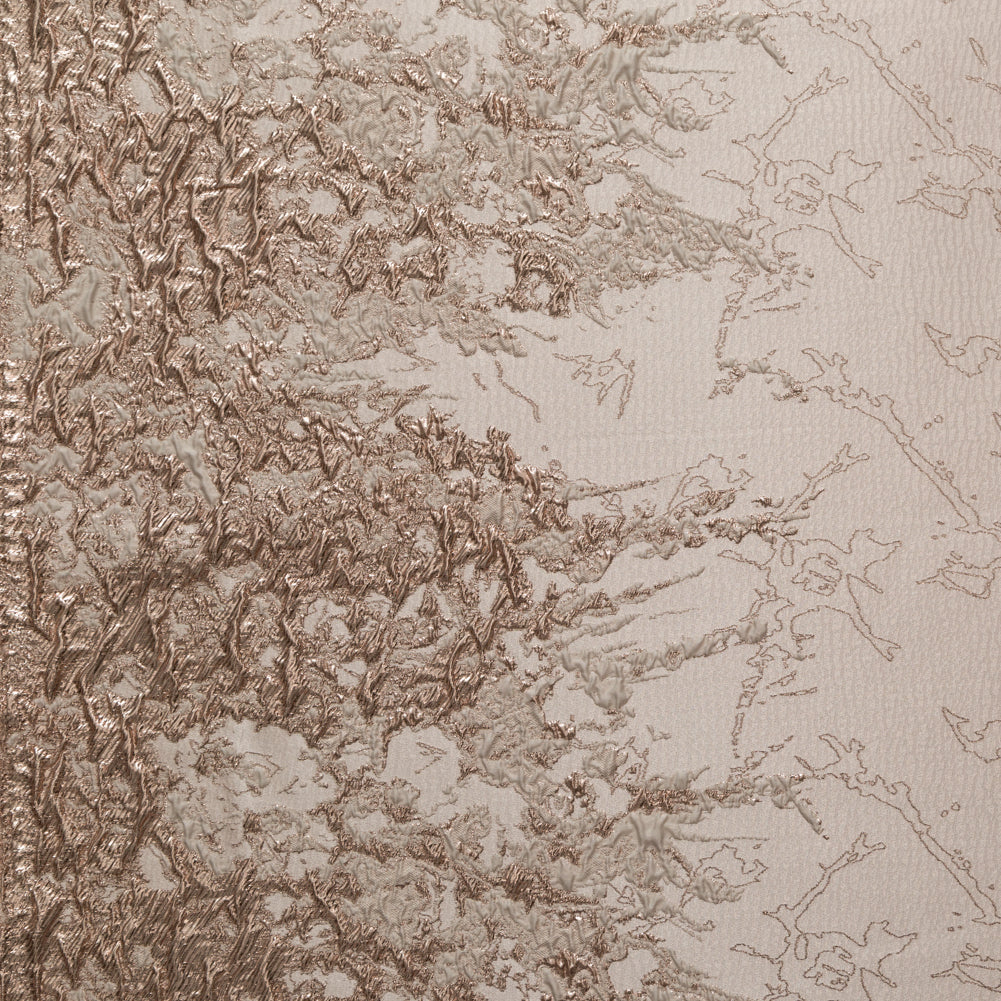 Metallic Peach Blush, Pink Salt and Champagne Abstract Border Brocade - Joann Fabrics