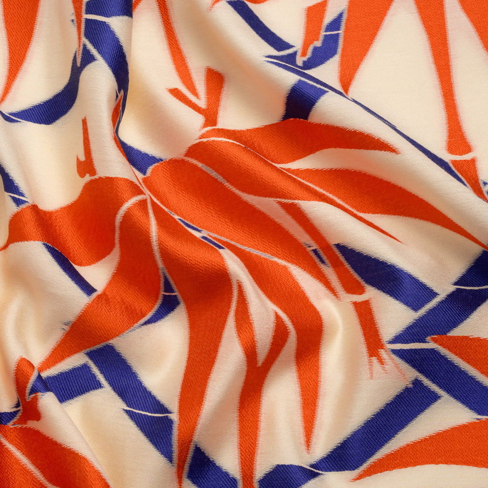 Red, Blue and Beige Bamboo Lattice Lightweight Polyester and Viscose Luxury Brocade - Joann Fabrics