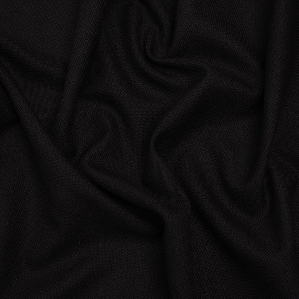 Wool Basketweave Suiting Made in Italy - Black - Deadstock - Joann Fabrics