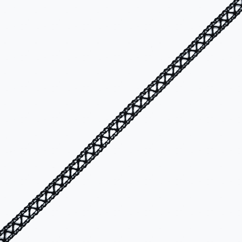 Black European Cotton Crochet Trim - 0.5