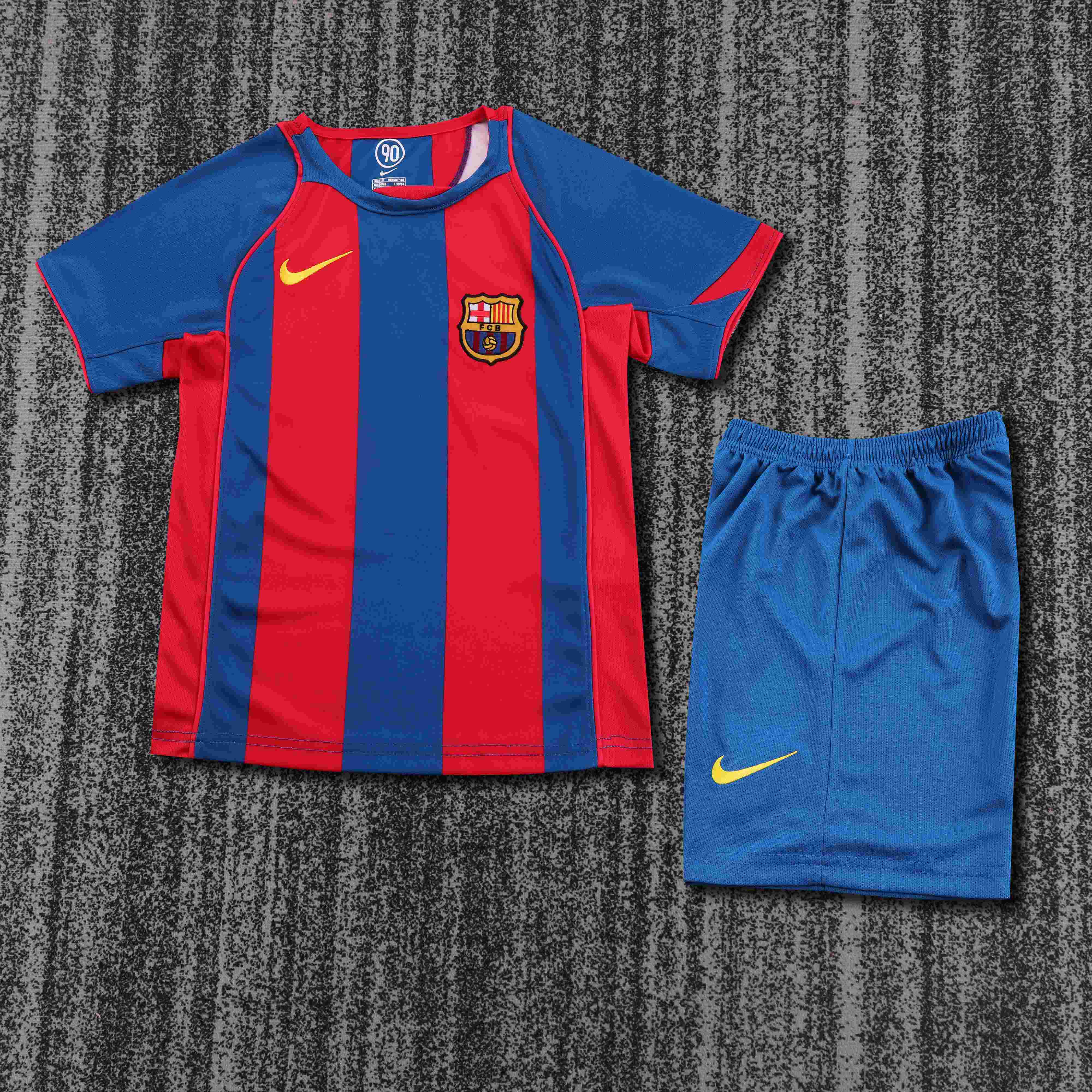 2004-2005 Retro Barcelona Home Football Shirt 1:1 Thai Quality Kids Size