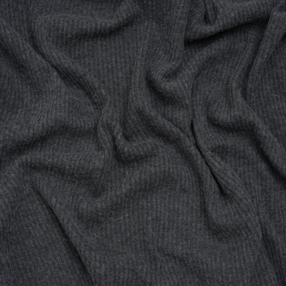 Brushed Polyester 2x2 Rib Knit - Anthracite Gray - Deadstock - Joann Fabrics