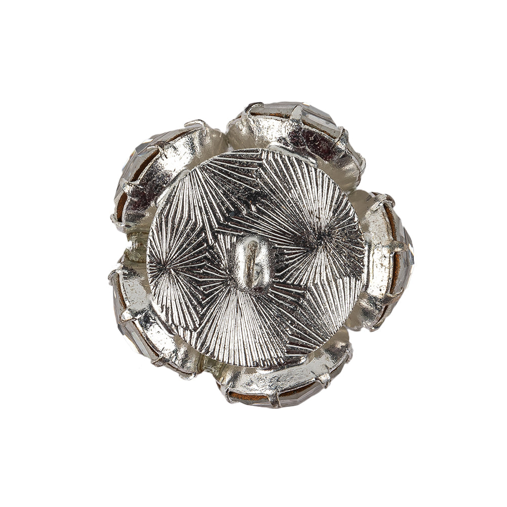 Vintage Crystal Rhinestones and Silver Metal Shank Back Button - 40L/25.5mm - Joann Fabrics
