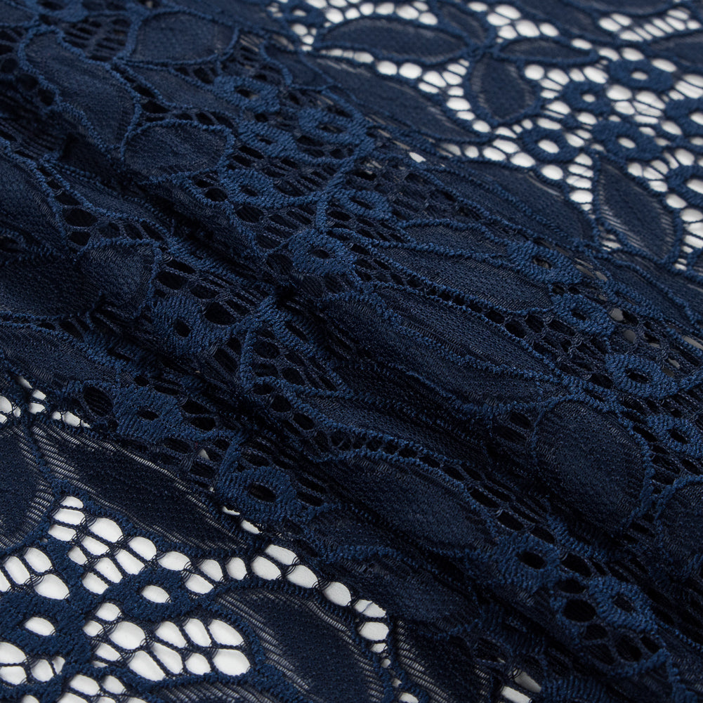 Stretch Lace - Dark Navy Floral - Katerina Collection - Joann Fabrics