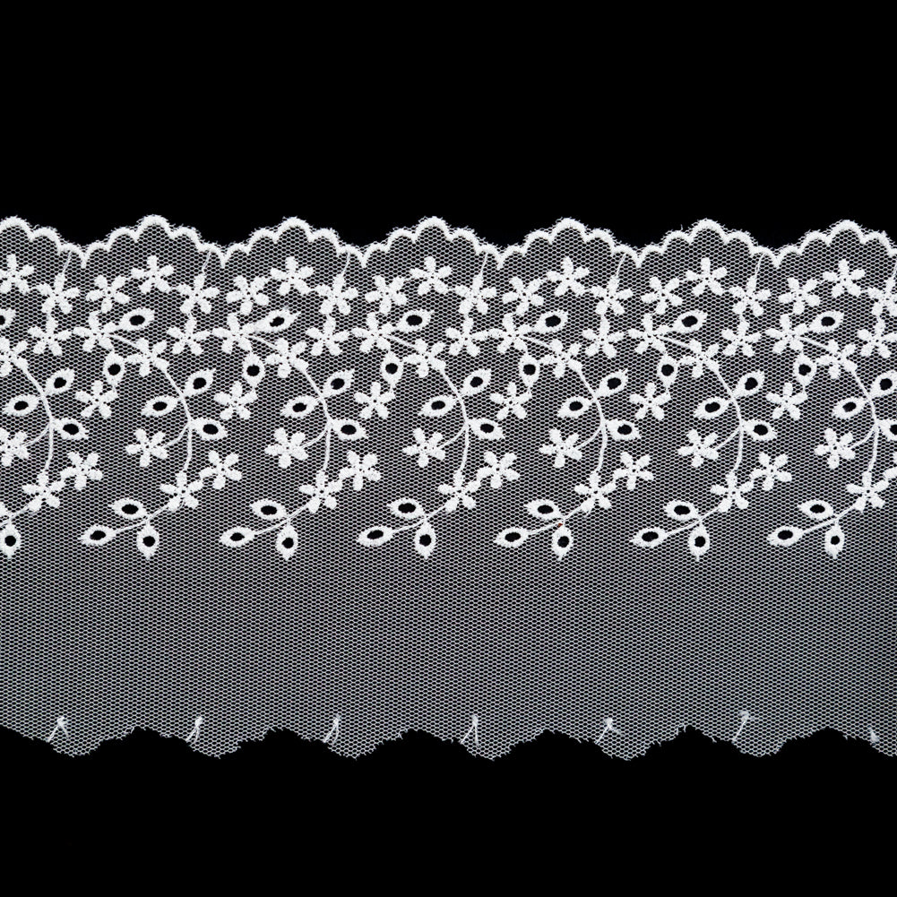 European Floral Embroidered Eyelet Lace Trim - 4