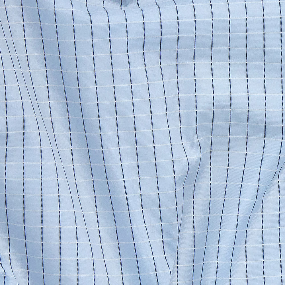 Premium Light Blue Woven Checks Dobby Cotton Shirting - Joann Fabrics
