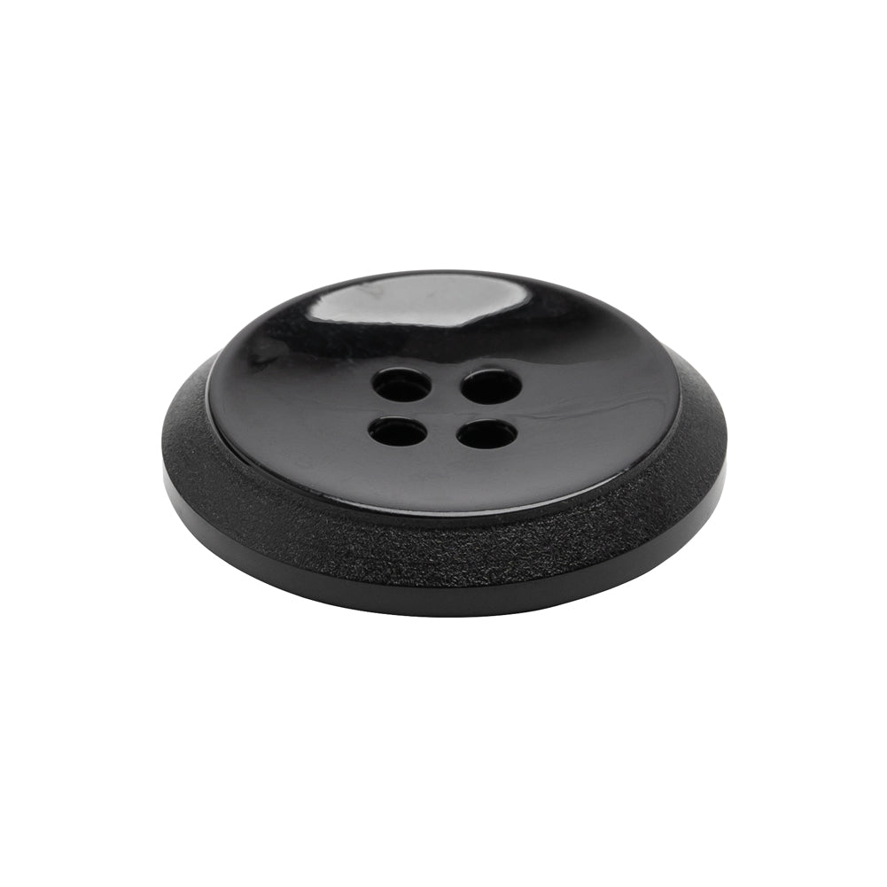 Plastic 4-Hole Button - Black Dish Shaped Matte Rim - 40L/25.5mm - Joann Fabrics
