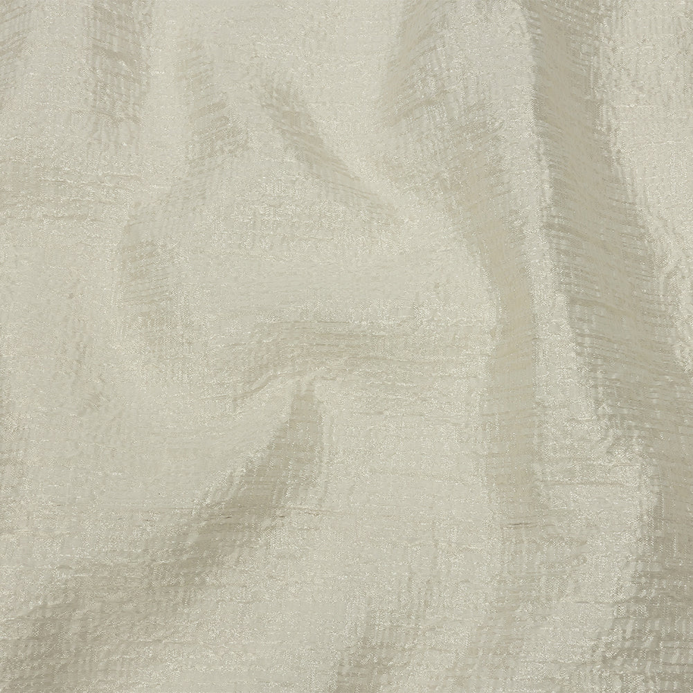 Metallic Ivory Crosshatched Lines Luxury Brocade - Joann Fabrics