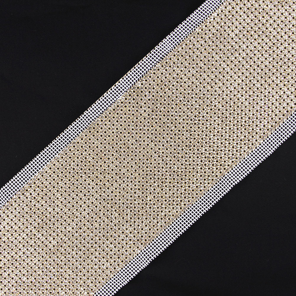 Crystal Gold Plated On White Netting Metal & Czech Rhinestone - Joann Fabrics