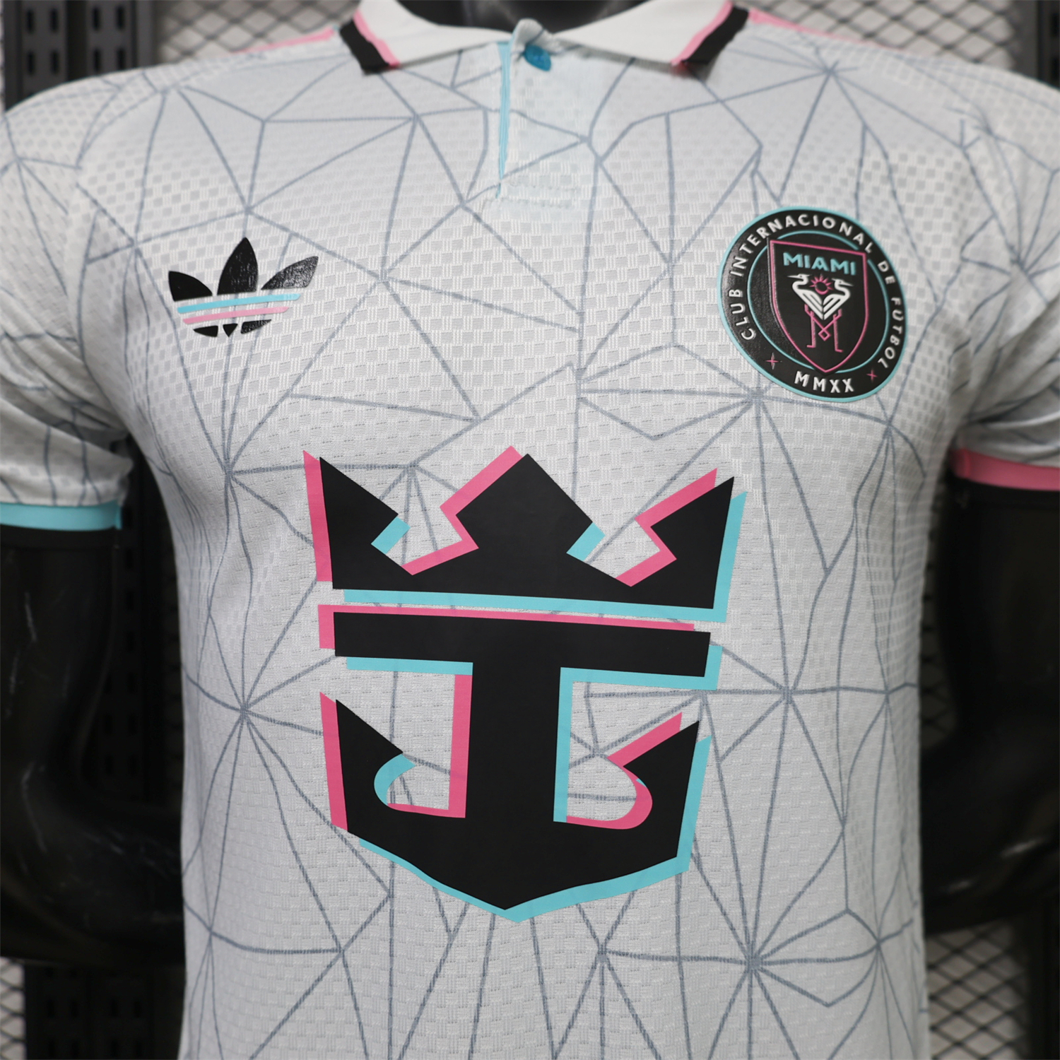 INT M.A.M 26-27 Grey-Blue Lines White Special Jersey - Player Version - UnitedFutballJersey
