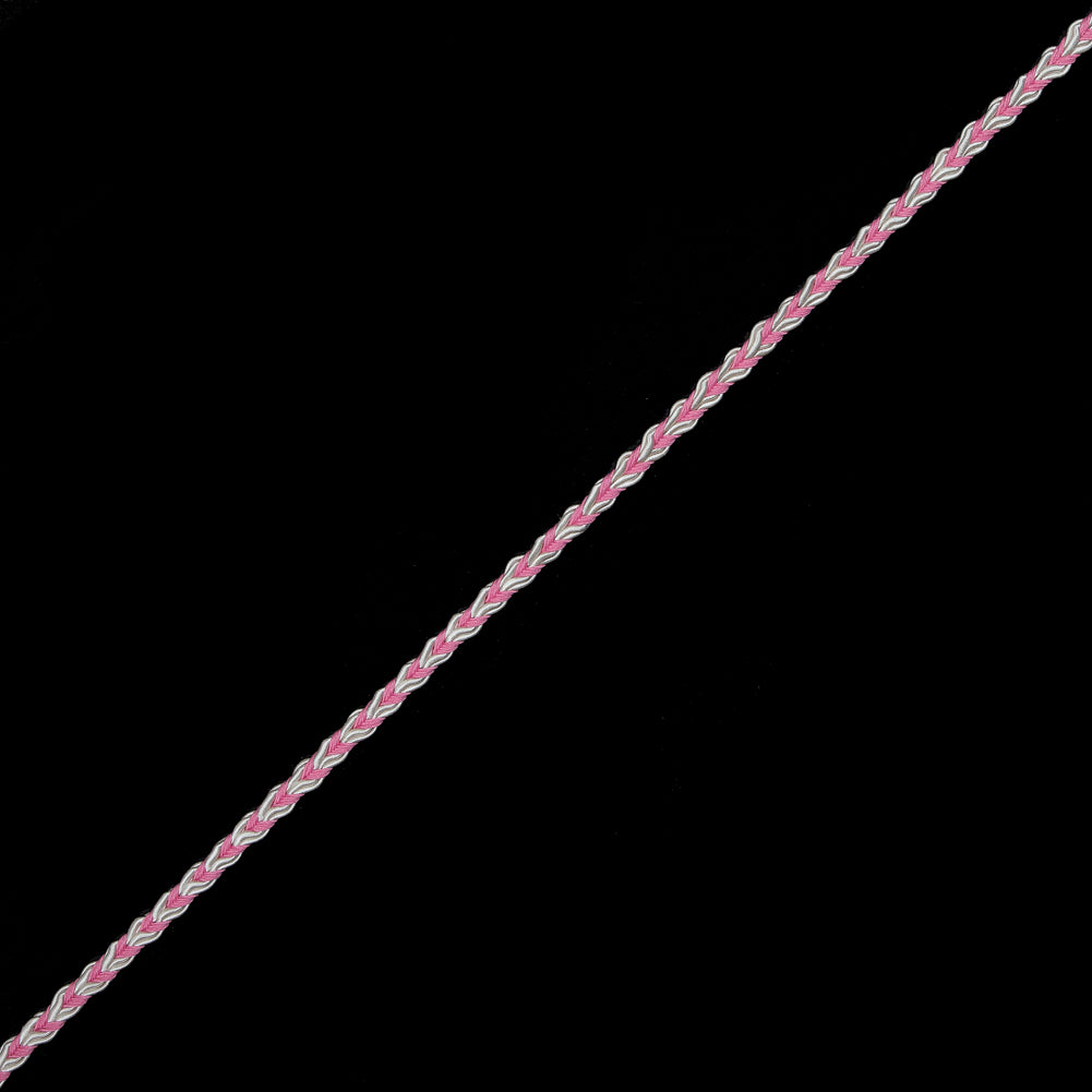 Light Pink and White Two-Tone Braided Trim - 0.25
