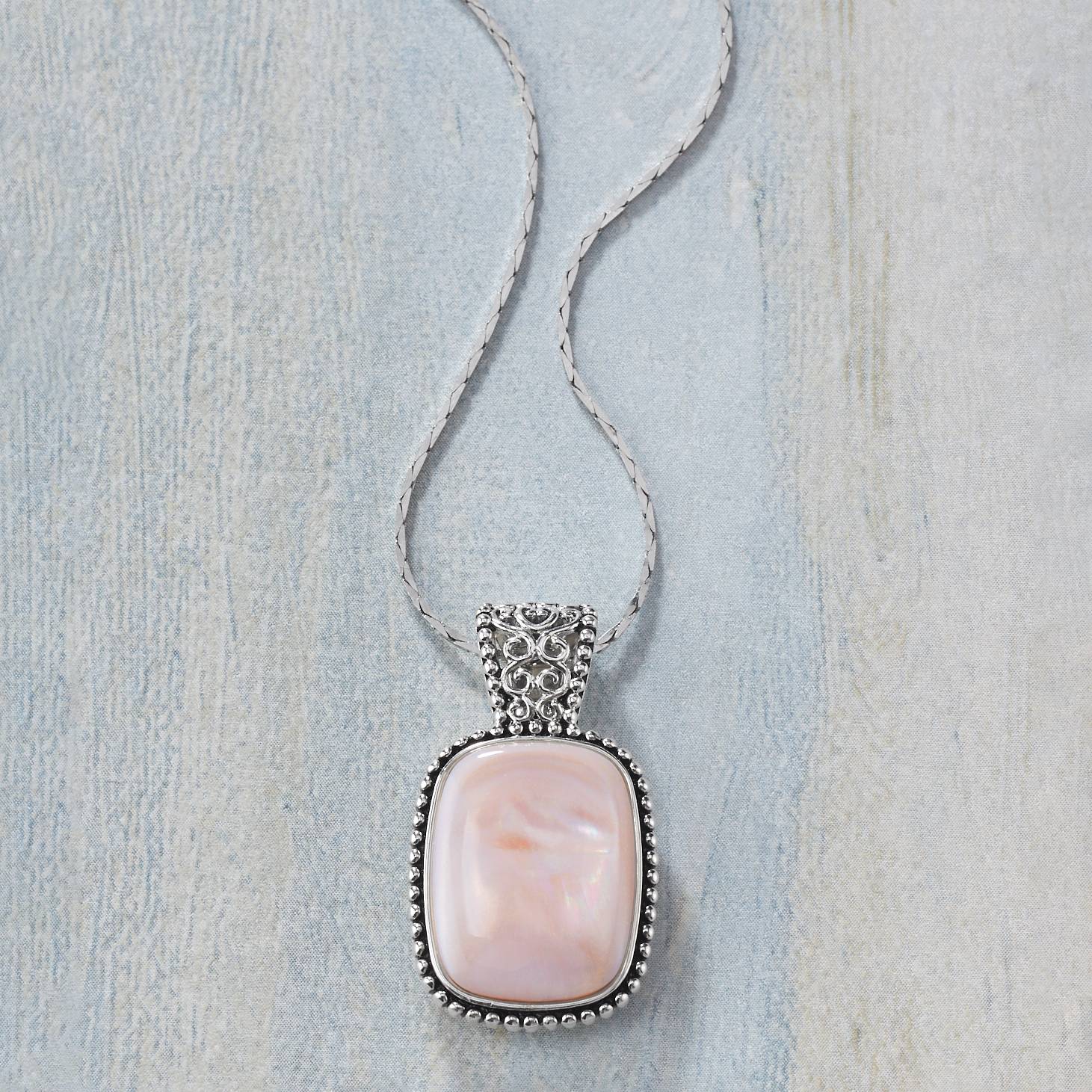 Sterling & Pink Mother-of-Pearl Pendant - Northstyle Catalog