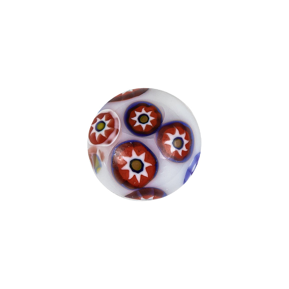 Vintage White, Red and Blue Mosaic Domed Shank Back Glass Button - 24L/15mm - Joann Fabrics