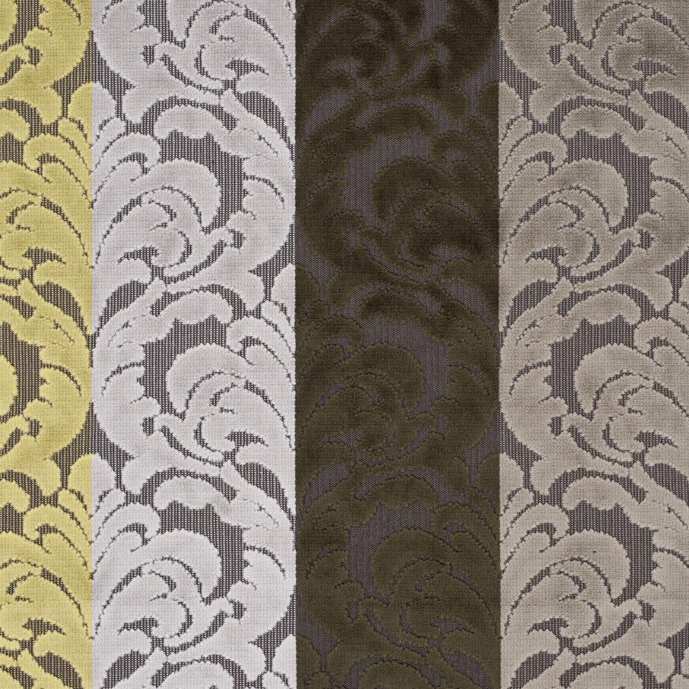 Browns and Chartreuse Striped/Floral Cut Velvet - Joann Fabrics