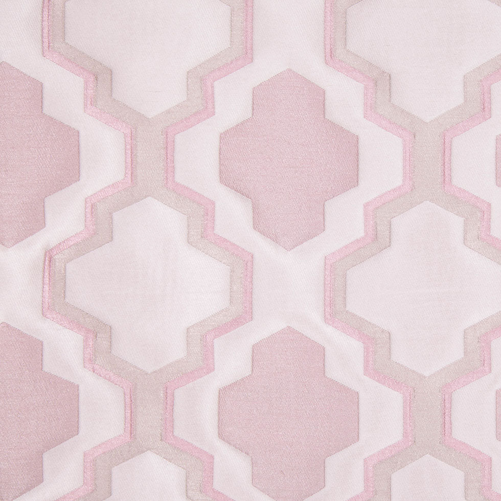 Ivory and Pink Geometric Lines and Shapes Satiny Brocade - Joann Fabrics
