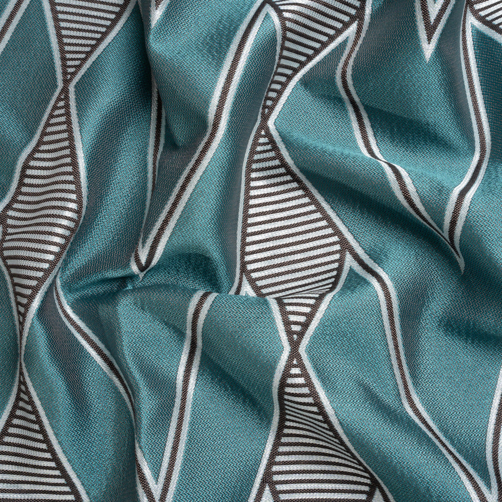 Teal, Charcoal and Gray Deco Diamonds Polyester Jacquard - Joann Fabrics