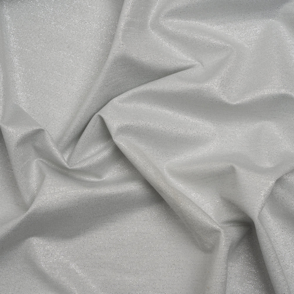 Metallic Stretch Nylon Jersey - White and Silver - Designer Deadstock - Joann Fabrics