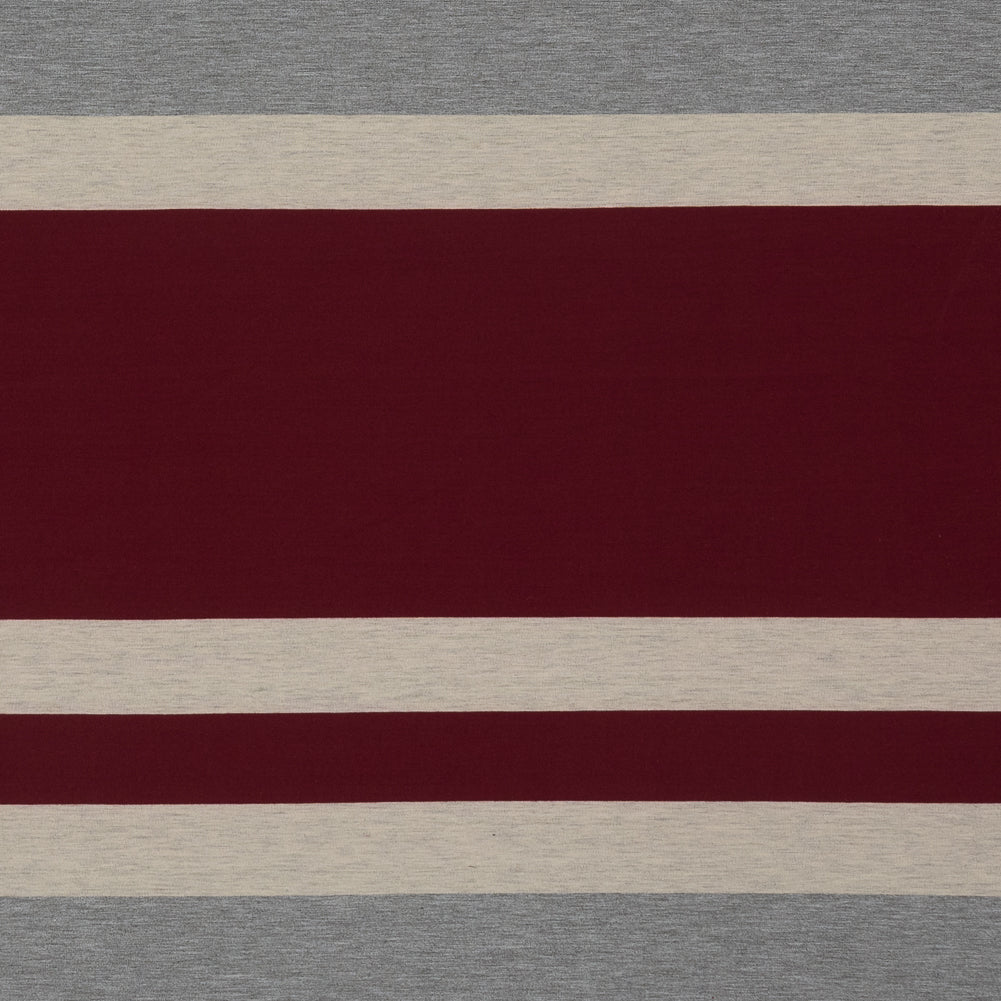 Burgundy, Oatmeal and Gray Awning Striped Jersey - Joann Fabrics