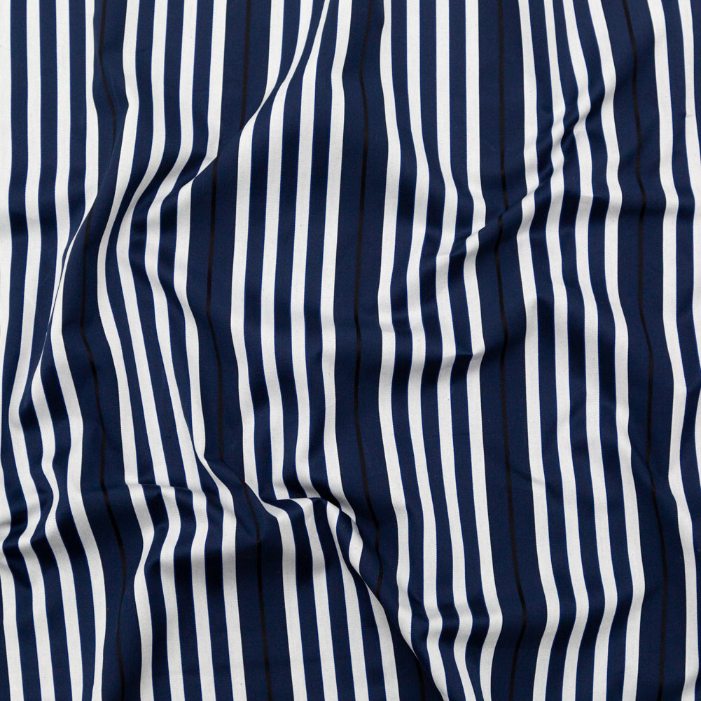 Rag & Bone Navy and White Tactile Striped Cotton Woven - Joann Fabrics