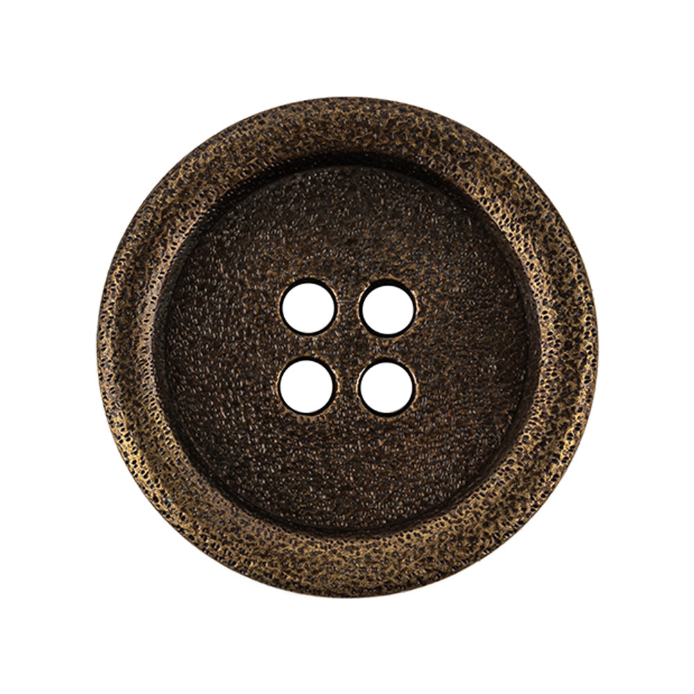 Italian Hint of Gold Bronze Shallow Plate 4-Hole Metal Look Coat Button - 44L/28mm - Joann Fabrics