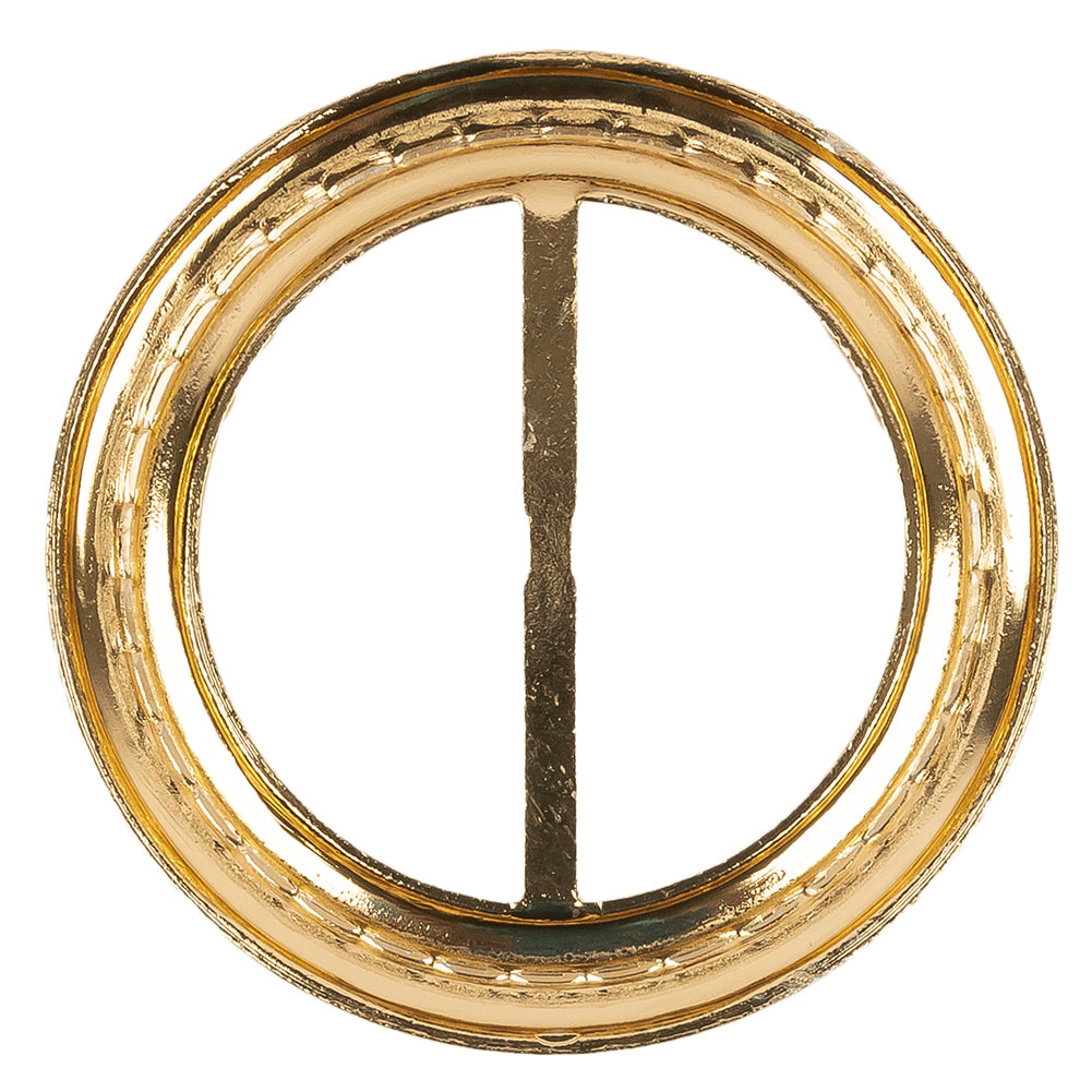 Vintage Gold Classical Swirls Round Slider with Faceted Silver Band - 2.75