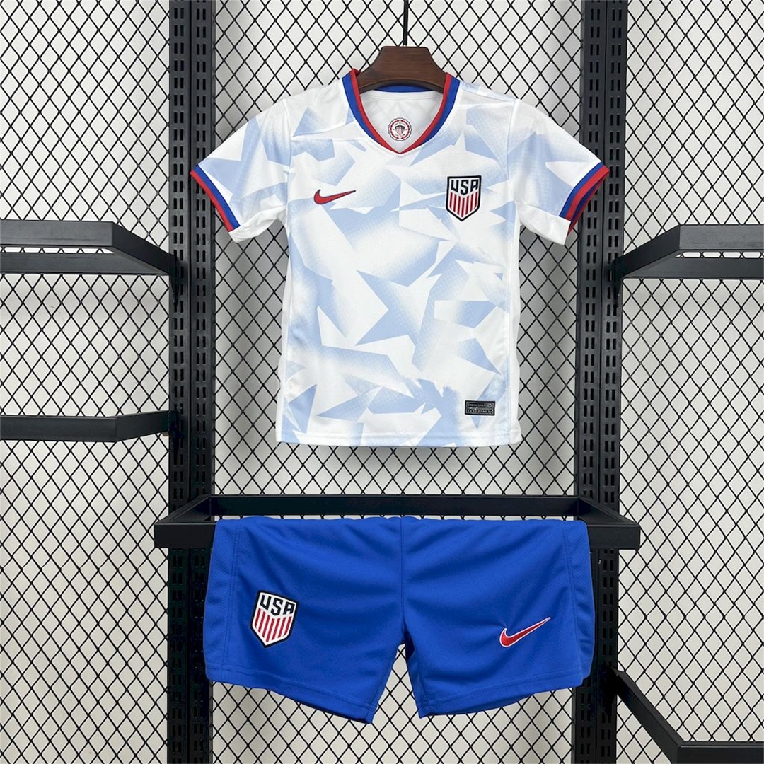 United States USA 25-26 Home White Kids Kit - UnitedFutballJersey