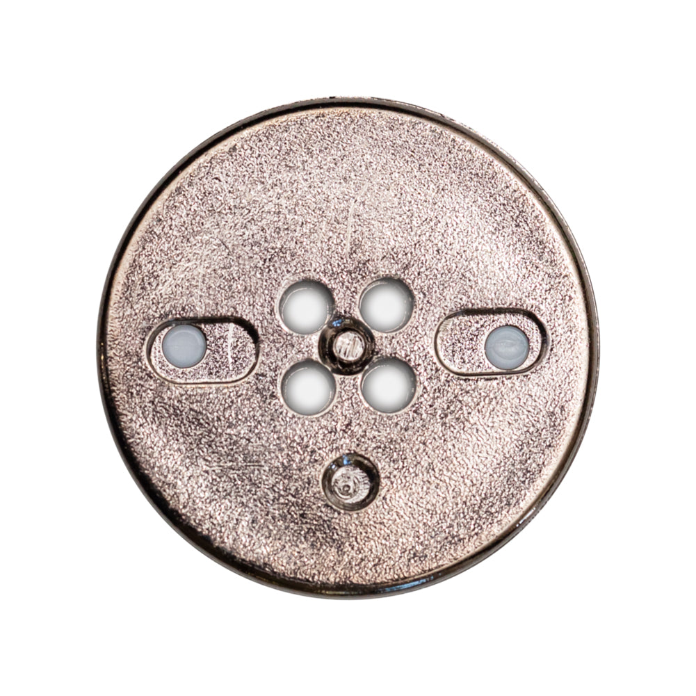 Italian White and Gunmetal 4-Hole 2-Piece Button - 44L/28mm - Joann Fabrics