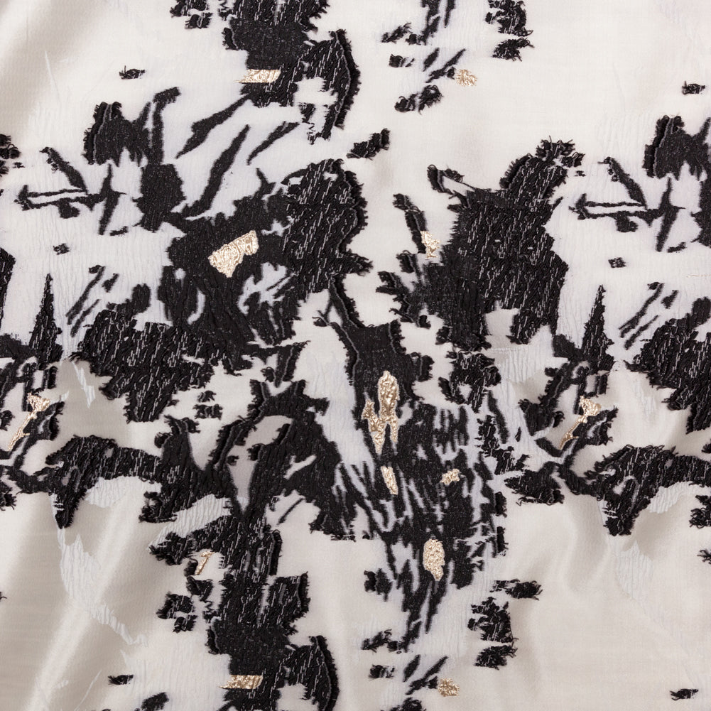 Jet Set, Blanc de Blanc and Metallic Gold Abstract Luxury Brocade - Joann Fabrics