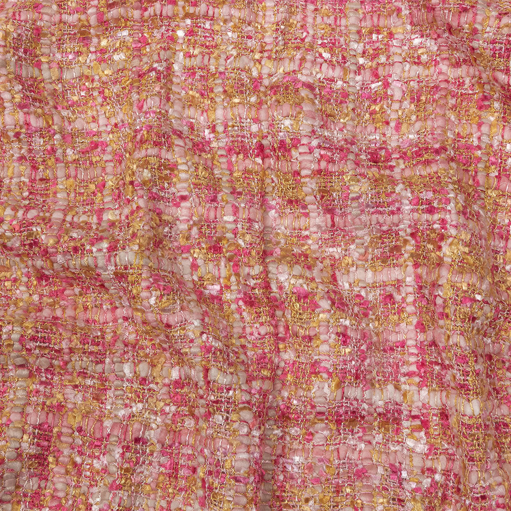 Viscose and Acrylic Chenille Tweed - Pink, Magenta and Yellow - Newcastle Collection - Joann Fabrics