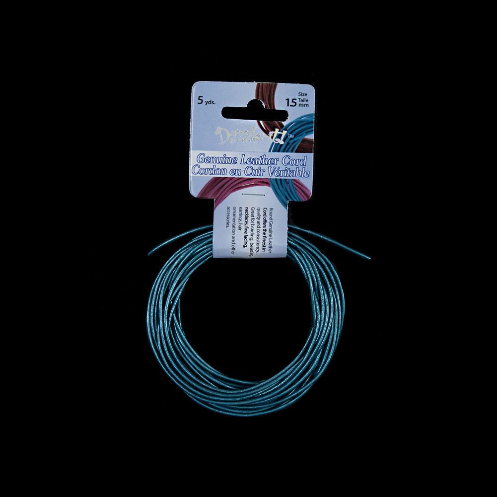 Dazzle-It Metallic Iris Blue Genuine Leather Cord - 1.5mm - Joann Fabrics