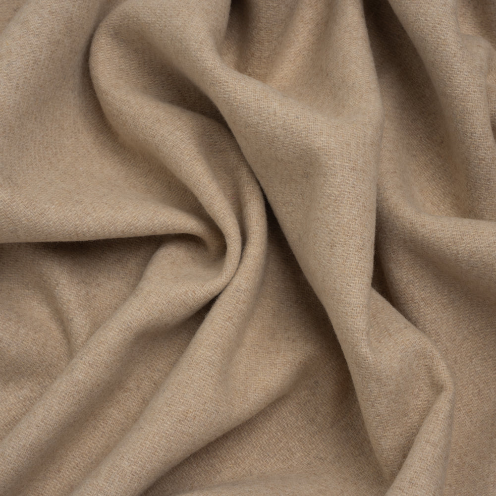 Recycled Brushed Wool Blend Twill Coating - Pasta Beige - Made in Italy - Maeve Collection - Joann Fabrics