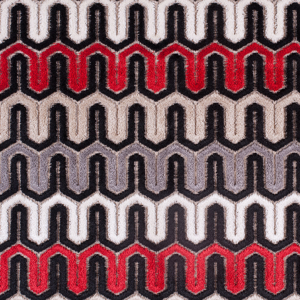 Black, Red and Gray Geometric Velvet Tapestry - Joann Fabrics