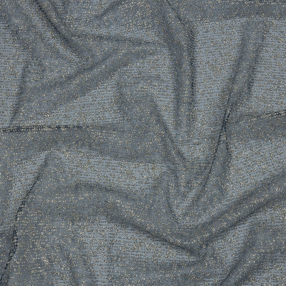 Glitter Tulle - Evening Blue and Silver Abstract Striations - Flare Collection - Joann Fabrics