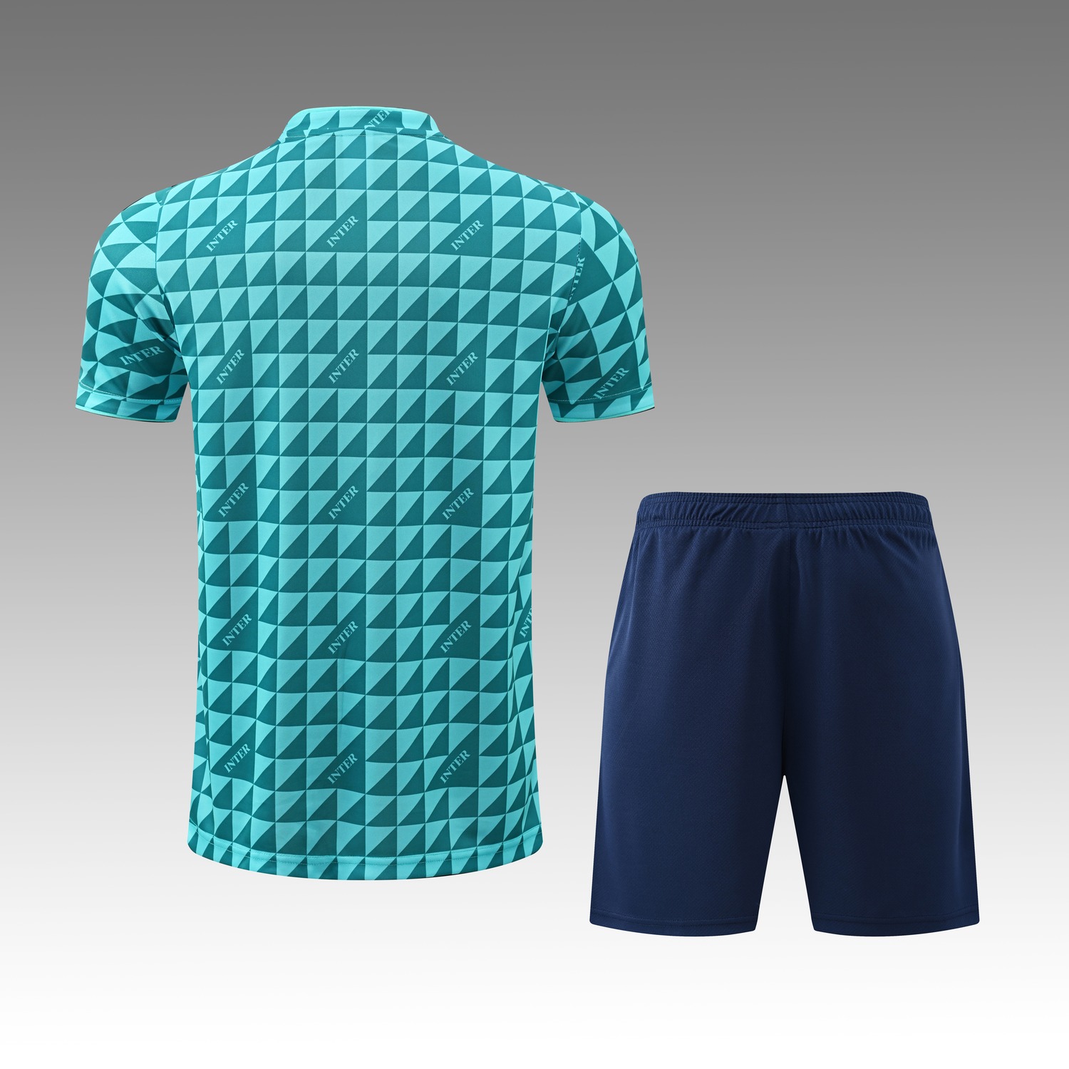 Inter Milan 26-27 Short-Sleeve Training Set - Lake Blue Top & Deep Blue Shorts - UnitedFutballJersey