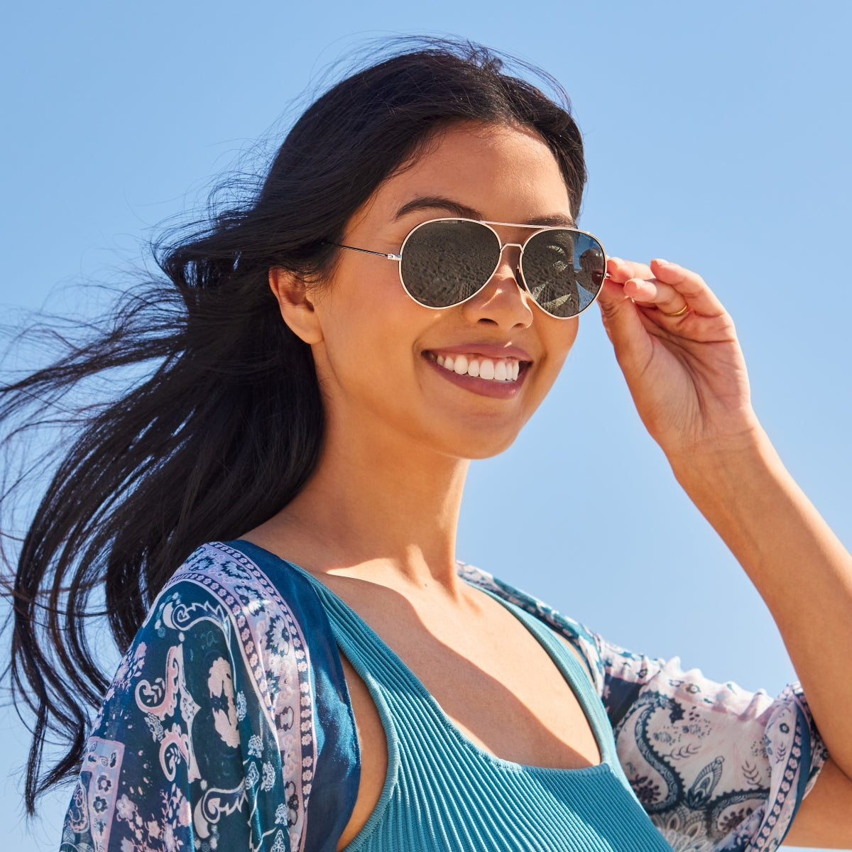 Tangle Free Aviator – Black Gold Polarized