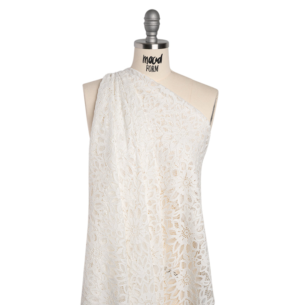 Corded Lace with Finished Scalloped Edges - Ivory Sunflowers - Joann Fabrics