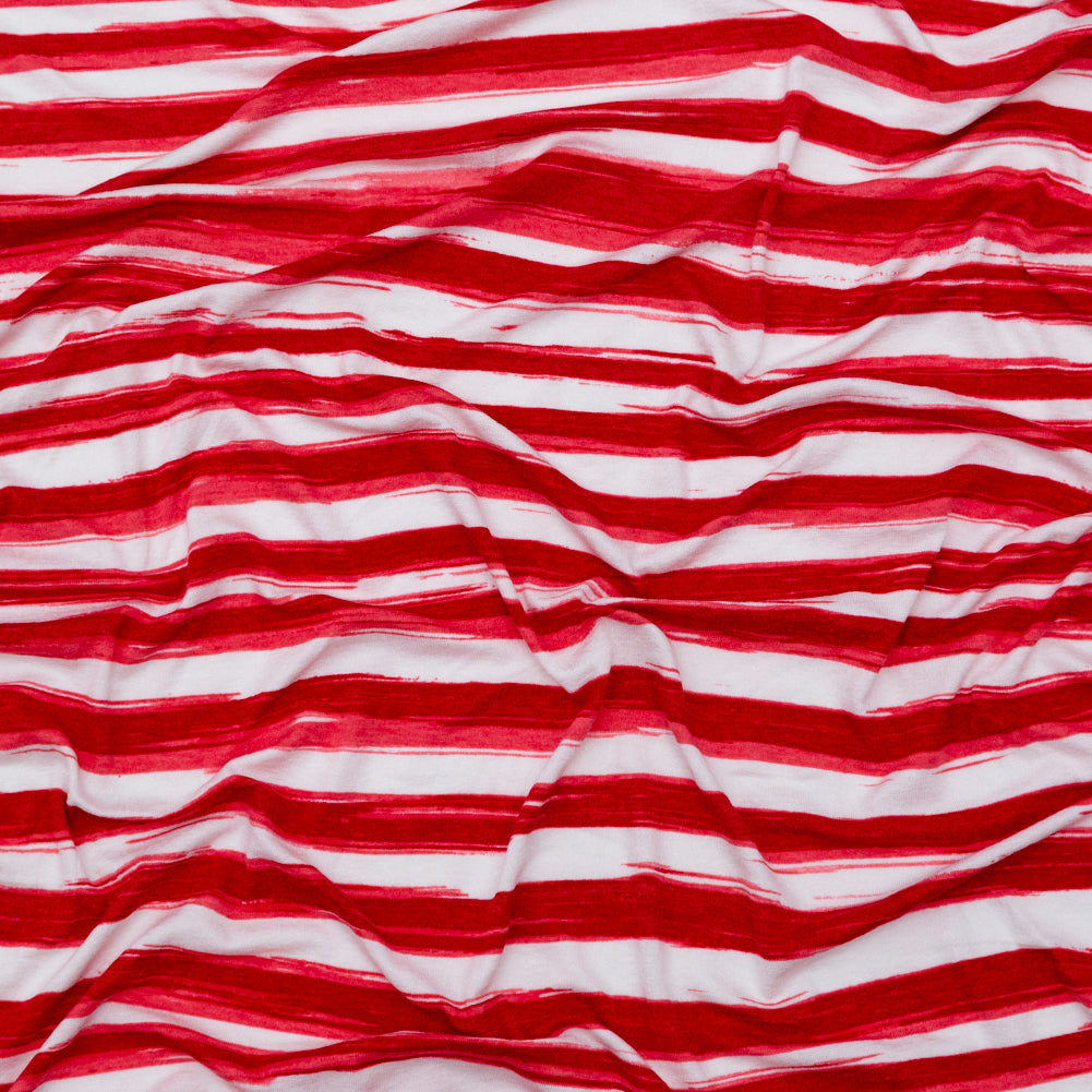 Virtual Pink and White Organically Striped Rayon Jersey - Joann Fabrics